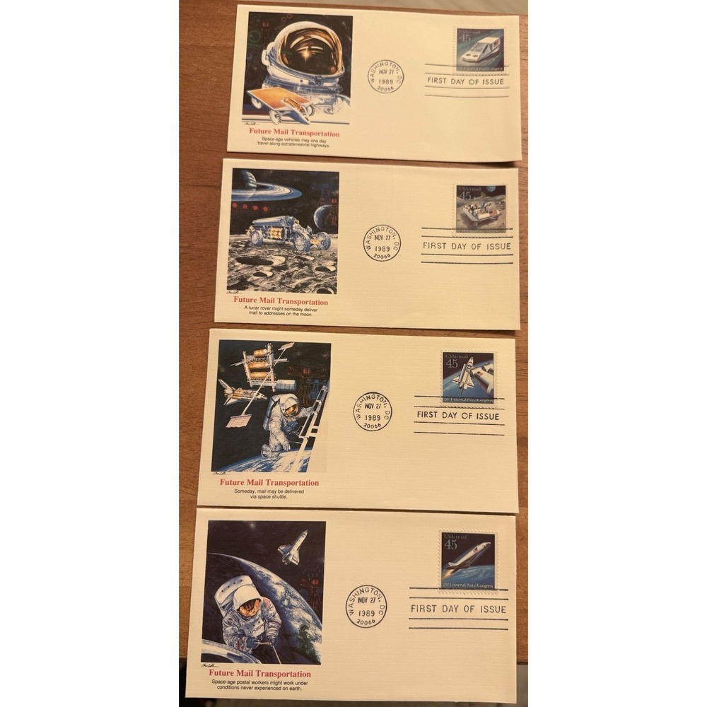 #β C122-125 20TH UNIVERSAL POSTAL CONGRESS 1989 Fleetwood First Day Covers